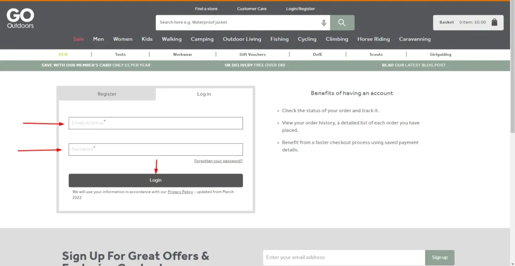 Go Outdoors Membership Login